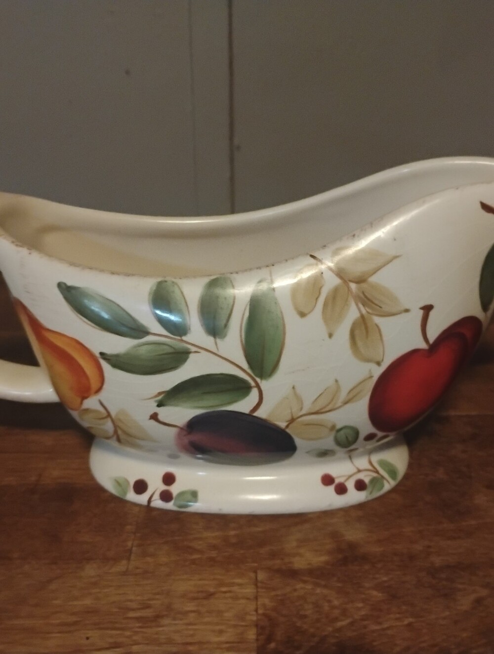 Vintage "HOME" Brand Ceramic Gravy Boat – Fruit Pattern - Picture 5 of 8